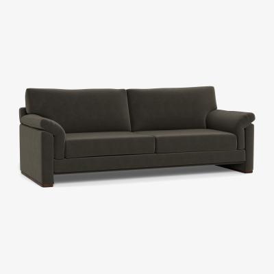 Heal's Heal's Paris II 4 Seater Sofa Velvet Charcoal Walnut Feet - Heal's UK Furniture