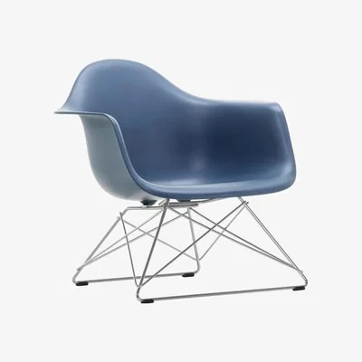 Heal's Vitra Eames LAR Chair Sea Blue Chrome Wire Base With Cross Struts - Heal's UK Furniture
