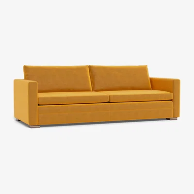 Heal's Heal's Palermo 5 Seater Sofa Nobilis Velvet Mustard Walnut Feet - Heal's UK Furniture