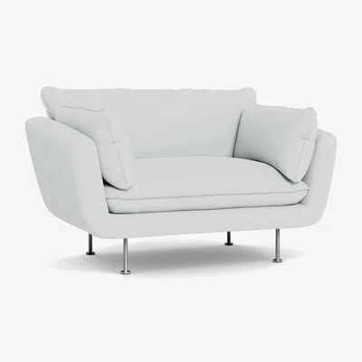 Heal's Heal's Allora Loveseat Broad Weave Tin Black Feet - Heal's UK Furniture
