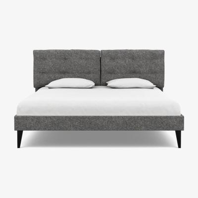 Heal's Heal's Mistral Super King Bed Melton Wool Shale Black Feet - Heal's UK Bedroom Furniture