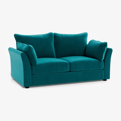 Heal's Heal's Tailor 3 Seater Sofa Smart Velvet Petrol Black Feet - Heal's UK Furniture