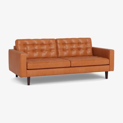 Heal's Heal's Hepburn 3 Seater Daino Leather Treacle Walnut Feet - Heal's UK Furniture
