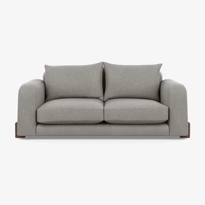 Heal's Heal's Nuvola 2 Seater Sofa Texture Pale Grey Walnut Stained Oak Feet - Heal's UK Furniture
