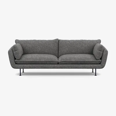 Heal's Heal's Allora 4 Seater Sofa Melton Wool Shale Black Feet - Heal's UK Furniture
