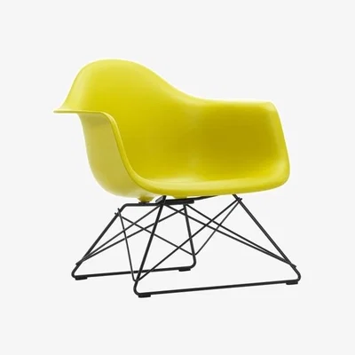 Heal's Vitra Eames LAR Chair Mustard Basic Dark Powder Coated Wire Base With Cross Struts - Heal's UK Furniture