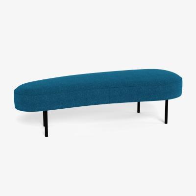 Heal's Heal's Isola Large Ottoman St Moritz Wool Teal Black Feet - Heal's UK Furniture