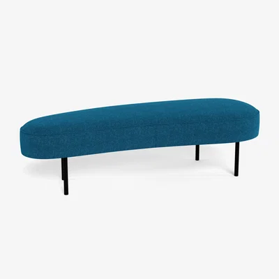 Heal's Heal's Isola Large Ottoman St Moritz Wool Teal Black Feet - Heal's UK Furniture
