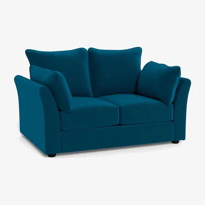 Heal's Heal's Tailor 2 Seater Sofa Velvet Teal Black Feet - Heal's UK Furniture
