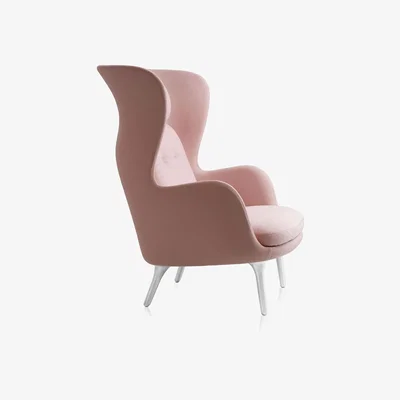 Heal's Fritz Hansen Ro Easy Chair Light Pink Aluminium Legs - Heal's UK Furniture