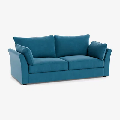 Heal's Heal's Tailor 4 Seater Sofa Smart Velvet Ocean Black Feet - Heal's UK Furniture