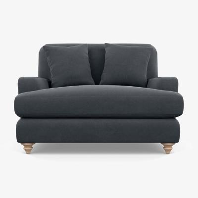 Heal's Heal's Hampstead Loveseat Linen Dark Grey Stained Feet - Heal's UK Furniture