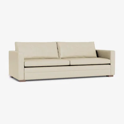 Heal's Heal's Palermo 5 Seater Sofa Leather Grain Storm 006 Walnut Feet - Heal's UK Furniture