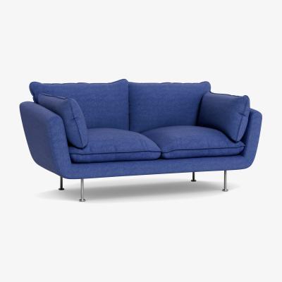 Heal's Heal's Allora 2 Seater Sofa Brushed Cotton Cobalt Black Feet - Heal's UK Furniture
