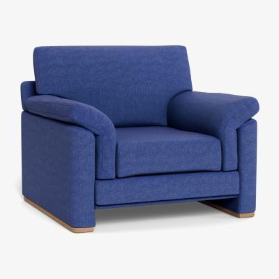 Heal's Heal's Paris II Armchair Brushed Cotton Cobalt Walnut Feet - Heal's UK Furniture