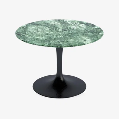 Heal's Knoll Saarinen Coffee Table Diam 51cm Alpi verde Coated Top Black Base - Heal's UK Furniture