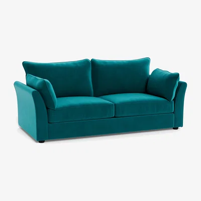 Heal's Heal's Tailor 4 Seater Sofa Smart Velvet Petrol Black Feet - Heal's UK Furniture