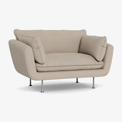Heal's Heal's Allora Loveseat Broad Weave Putty Black Feet - Heal's UK Furniture