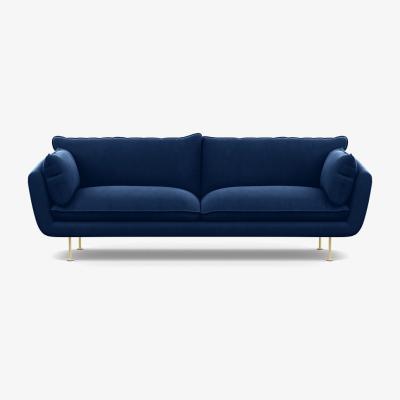 Heal's Heal's Allora 4 Seater Sofa Velvet Midnight Brass Feet - Heal's UK Furniture