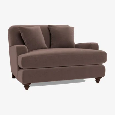 Heal's Heal's Hampstead Loveseat Velvet Mink Chestnut Stain Feet - Heal's UK Bedroom Furniture