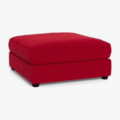 Heal's Heal's Tailor Footstool Melton Wool Red Oxide Black Feet - Heal's UK Furniture