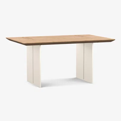 Heal's Heal's Berlin Dining Table 160x90cm Natural Oak Chamfered Edge Not Filled Black Legs - Heal's UK Furniture