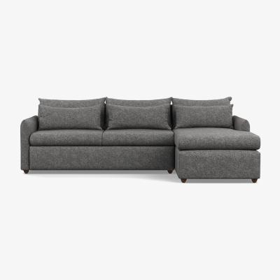 Heal's Heal's Pillow Large RHF Corner Chaise Sofa Melton Wool Shale Chestnut Stain - Heal's UK Furniture