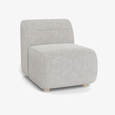 Heal's Heal's Lilli Small Single Module Chunky Boucle Ecru Natural Ash Feet - Heal's UK Furniture