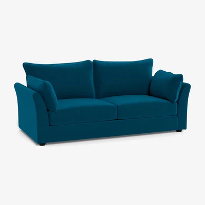 Heal's Heal's Tailor 4 Seater Sofa Velvet Teal Natural Beech Feet - Heal's UK Furniture