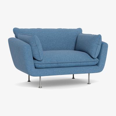 Heal's Heal's Allora Loveseat Tejo Recycled Cobalt Stainless Steel Feet - Heal's UK Furniture