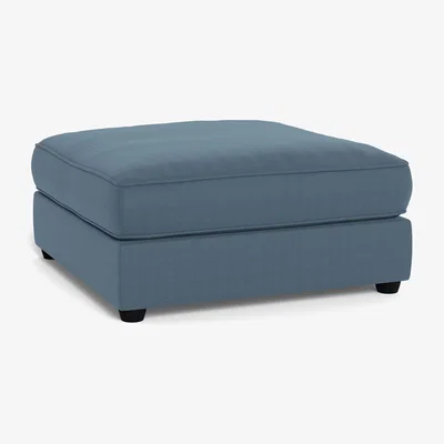 Heal's Heal's Tailor Footstool Capelo LinenCotton Mineral Natural Beech Feet - Heal's UK Furniture