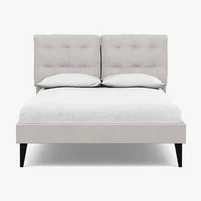 Heal's Heal's Mistral Double Bed Capelo LinenCotton Sea Salt Black Feet - Heal's UK Bedroom Furniture