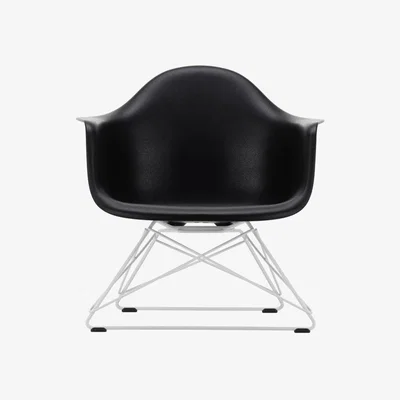 Heal's Vitra Eames LAR Chair Deep Black White Powder Coated Wire Base With Cross Struts - Heal's UK Furniture