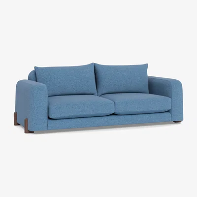 Heal's Heal's Nuvola 4 Seater Sofa Tejo Recycled Cobalt Walnut Stained Oak Feet - Heal's UK Furniture