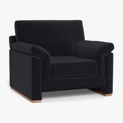 Heal's Heal's Paris II Armchair Velvet Black Walnut Feet - Heal's UK Furniture