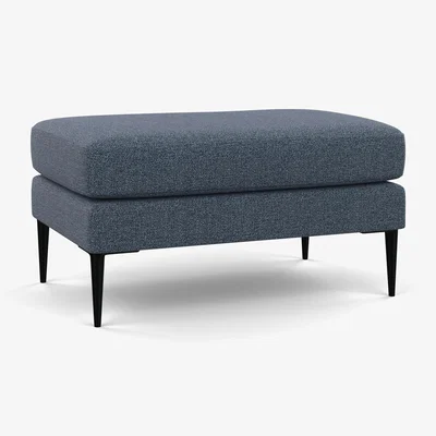 Heal's Heal's Brunel Footstool Boucle Indigo - Heal's UK Furniture