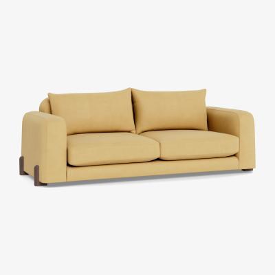 Heal's Heal's Nuvola 4 Seater Sofa Tejo Recycled Ochre Natural Oak Feet - Heal's UK Furniture