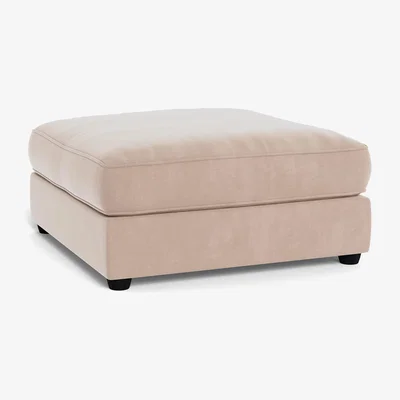 Heal's Heal's Tailor Footstool Smart Velvet Pebble Natural Beech Feet - Heal's UK Furniture