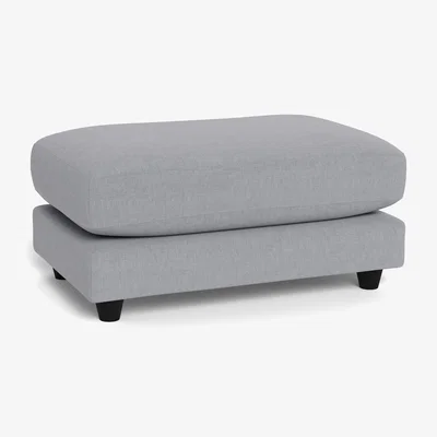 Heal's Heal's Snooze Footstool Brushed Cotton Pewter Black Feet - Heal's UK Furniture