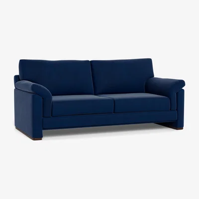 Heal's Heal's Paris II 3 Seater Sofa Velvet Midnight Walnut Feet - Heal's UK Furniture