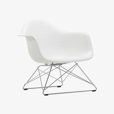 Heal's Vitra Eames LAR Chair White Chrome Wire Base With Cross Struts - Heal's UK Furniture