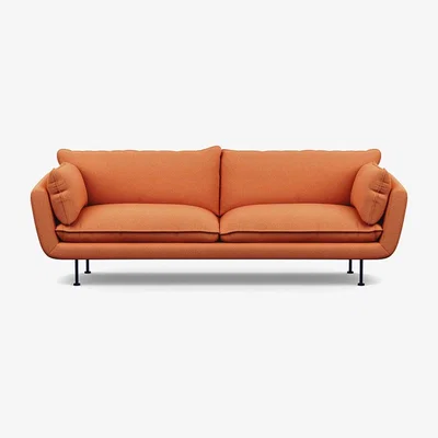 Heal's Heal's Allora 4 Seater Sofa Tejo Recycled Zinnia Black Feet - Heal's UK Furniture