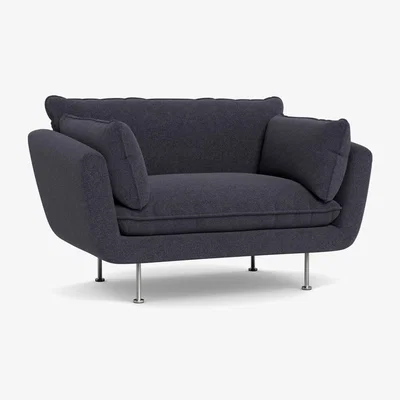 Heal's Heal's Allora Loveseat Texture Soot Brass Feet - Heal's UK Furniture