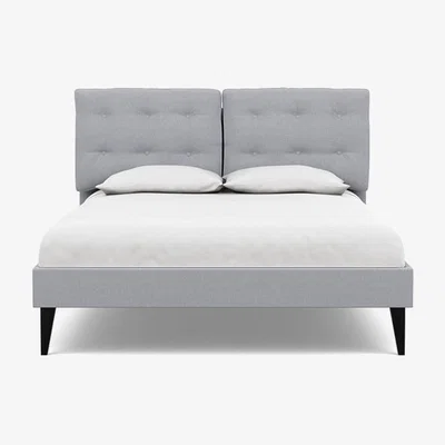 Heal's Heal's Mistral King Bed Brushed Cotton Pewter Black Feet - Heal's UK Bedroom Furniture