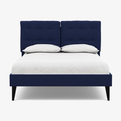 Heal's Heal's Mistral Double Bed Melton Wool New Navy Black Feet - Heal's UK Bedroom Furniture