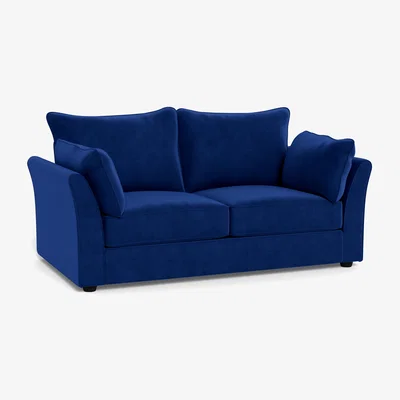 Heal's Heal's Tailor 3 Seater Sofa Smart Luxe Velvet Azure Natural Beech Feet - Heal's UK Furniture