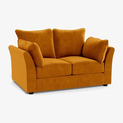 Heal's Heal's Tailor 2 Seater Sofa Smart Luxe Velvet Cognac Black Feet - Heal's UK Furniture