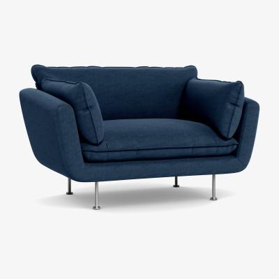 Heal's Heal's Allora Loveseat Capelo LinenCotton Inkspot Black Feet - Heal's UK Furniture