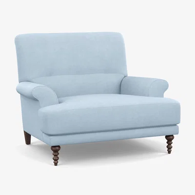 Heal's Scp Oscar Informal Armchair Capelo LinenCotton Sea Shanty Walnut Feet - Heal's UK Furniture