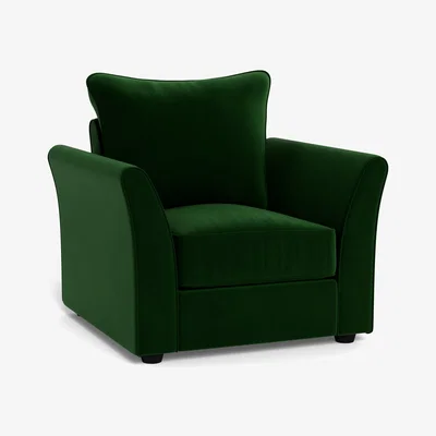 Heal's Heal's Tailor Armchair Smart Velvet Forest Natural Beech Feet - Heal's UK Furniture